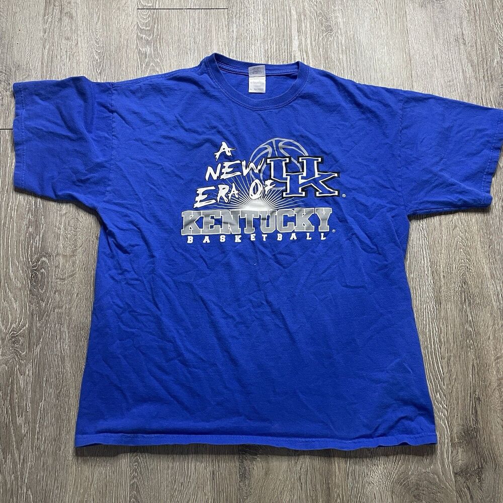 UK Kentucky Wildcats Basketball T Shirt Size XL Blue A New Era Gildan Tag